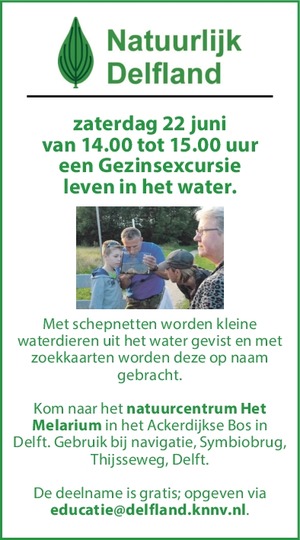 2024 06 22 FOT, gezinsexcursie Leven in het water, collectie Natuurlijk Delfland